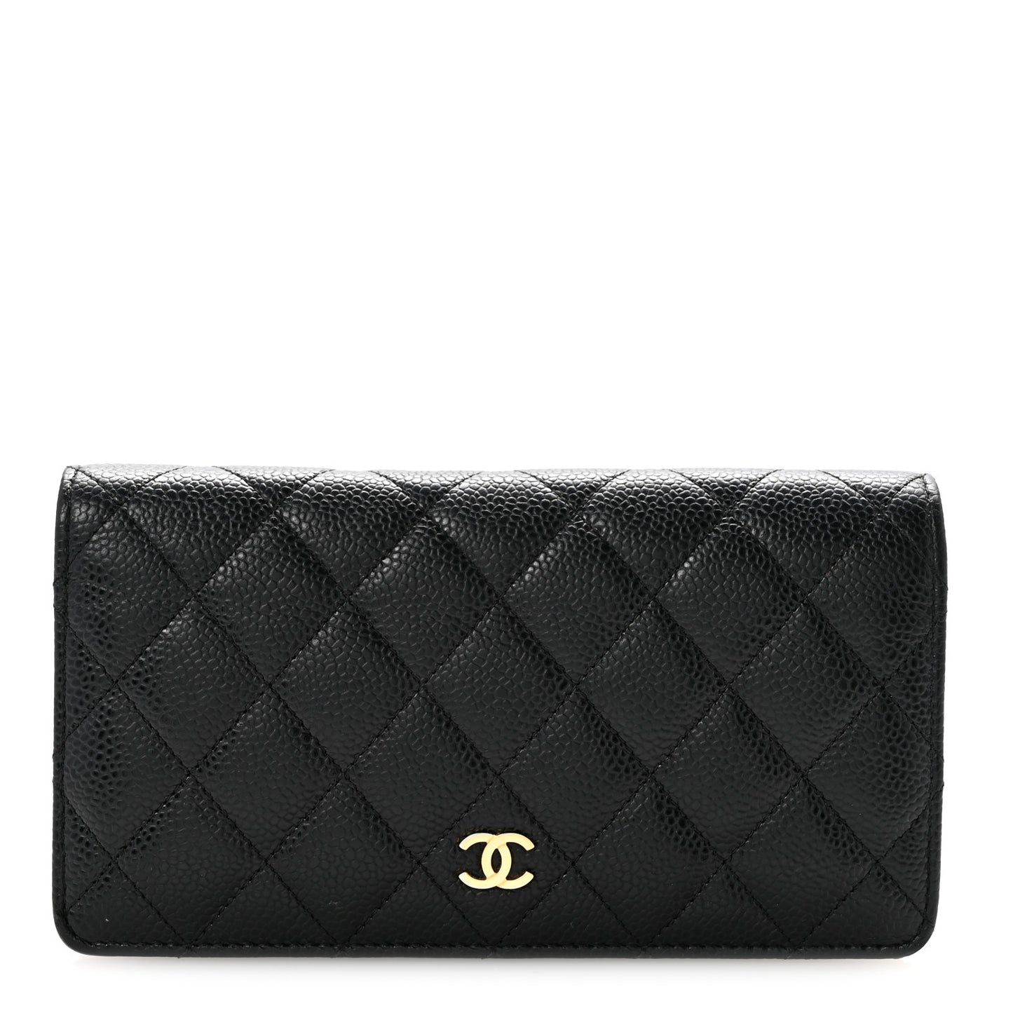 Caviar Quilted Yen Wallet Black
