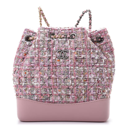 Chanel Tweed Calfskin Quilted Gabrielle Backpack Pink 1 of 11