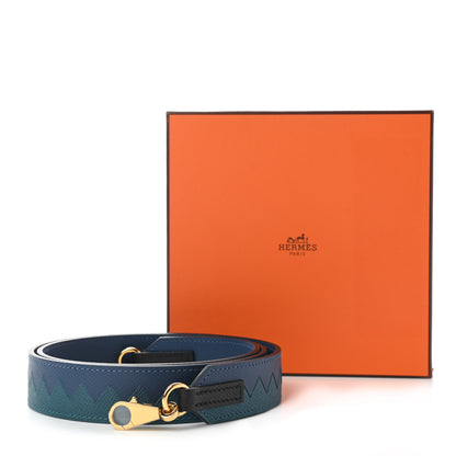 Hermes Epsom 30mm Tressage Au Galop Shoulder Strap Deep Blue Vert Bosphore 5 of 5