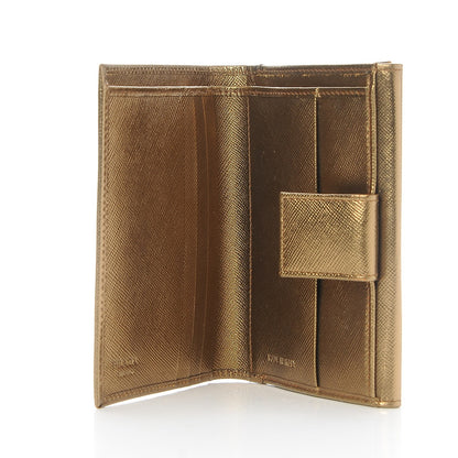 Prada Saffiano French Flap Compact Wallet Bronzo 5 of 7