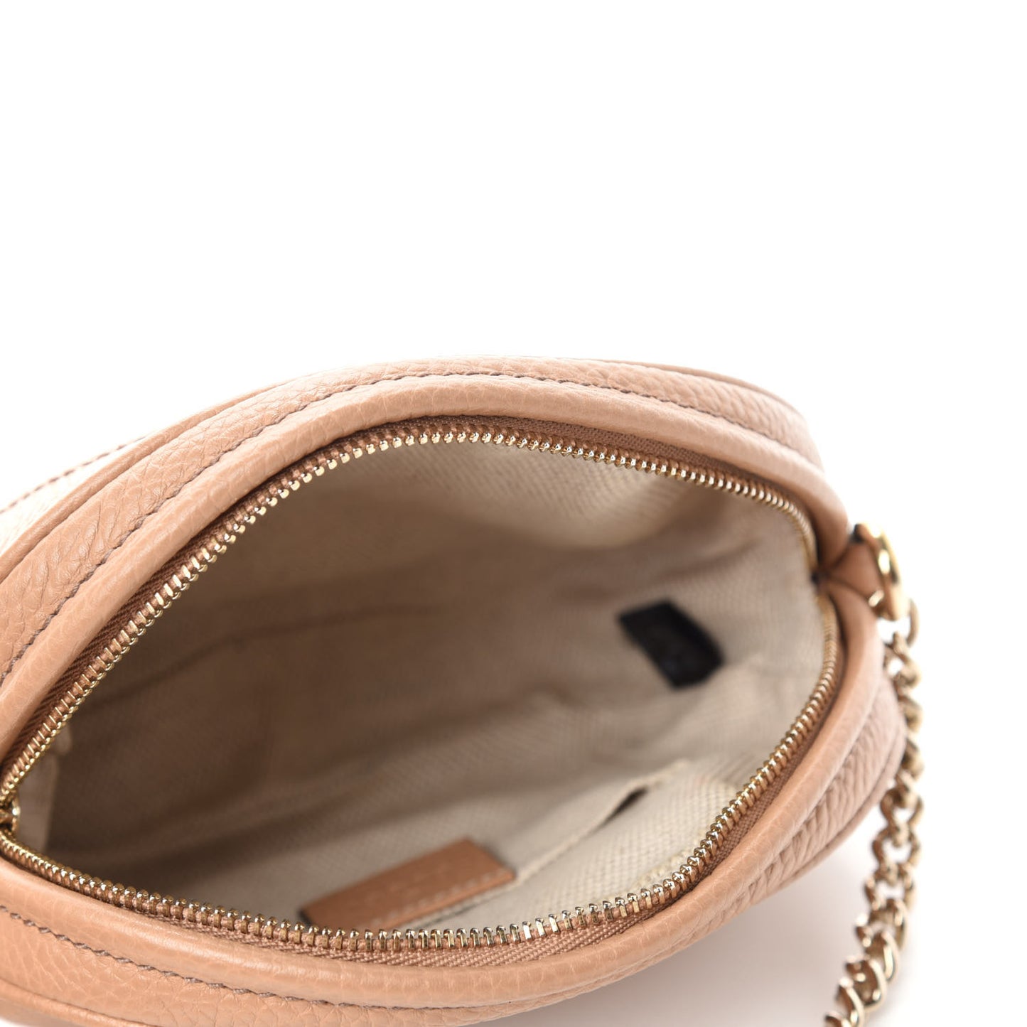 Pebbled Calfskin Mini Soho Chain Bag Camelia