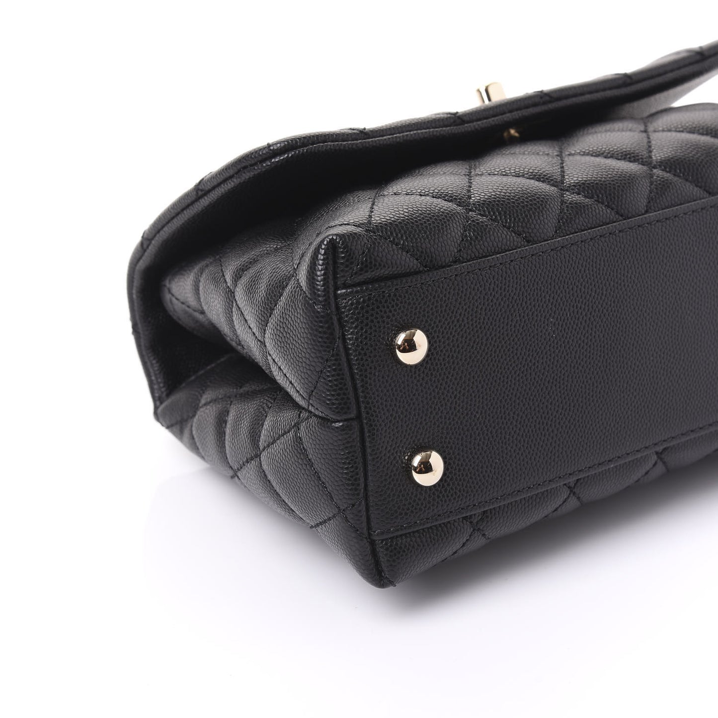 Caviar Quilted Mini Coco Handle Flap Black