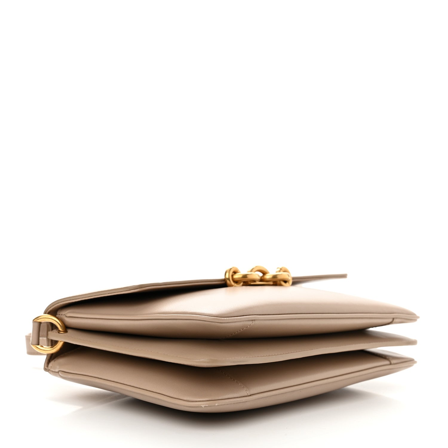Saint Laurent Smooth Calfskin Le Maillon Satchel Dark Beige 4 of 11