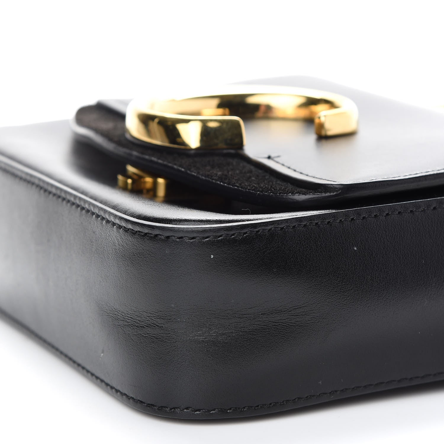 Chloe Shiny Calfskin Suede Mini C Double Carry Black 6 of 9