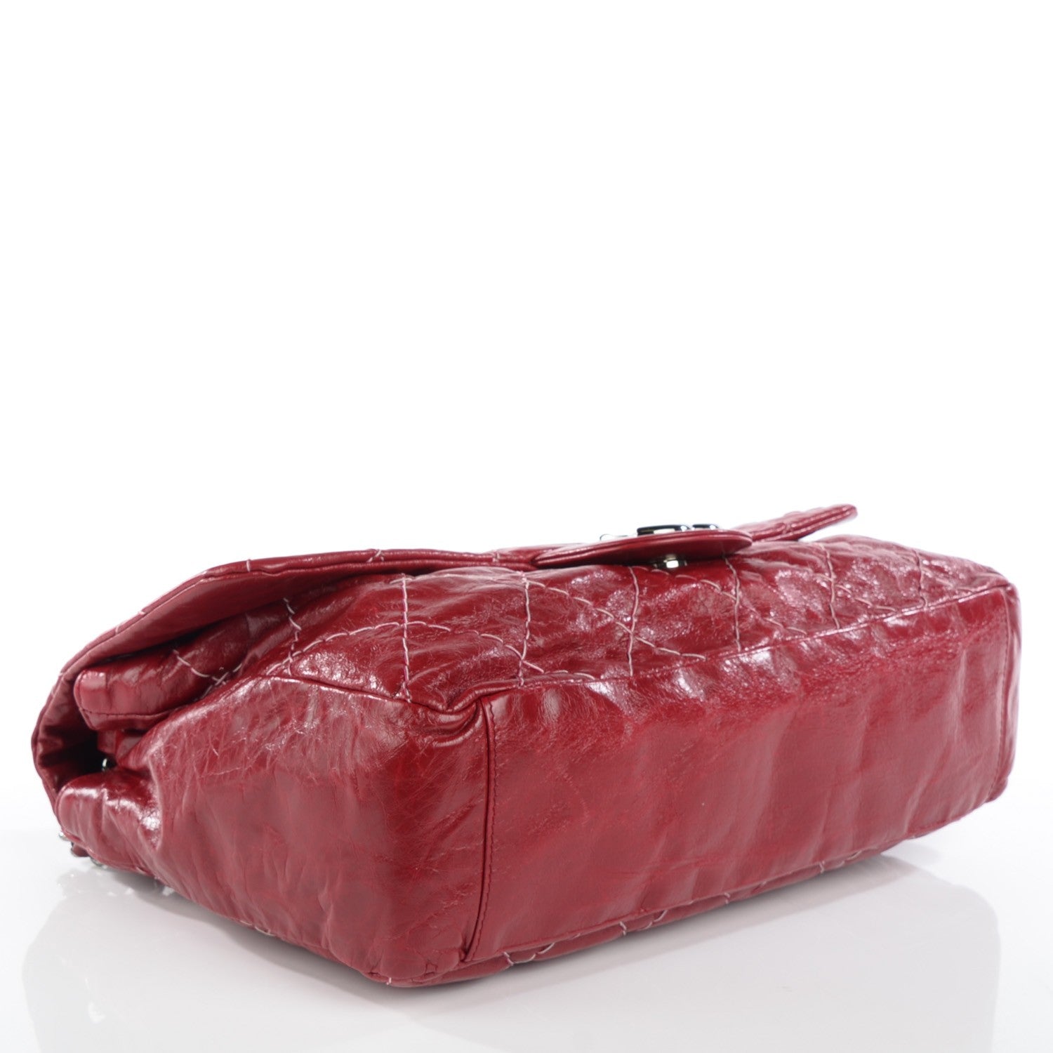 Chanel Glazed Goatskin Double Stitch Maxi Flap Red 4 of 7