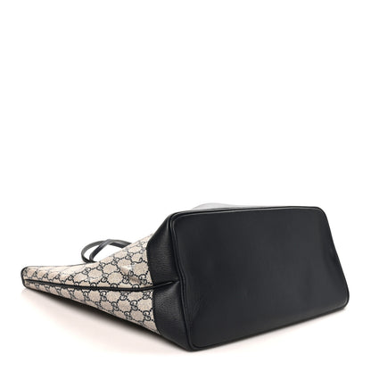 Gucci GG Supreme Monogram Textured Dollar Calfskin Web Large Ophidia Tote Beige Blue 5 of 12