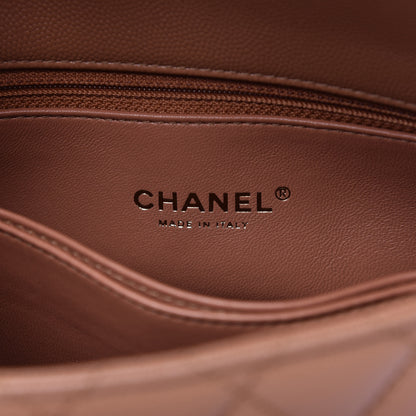 Chanel Caviar Quilted Lizard Embossed Mini Coco Handle Flap Brown 8 of 10