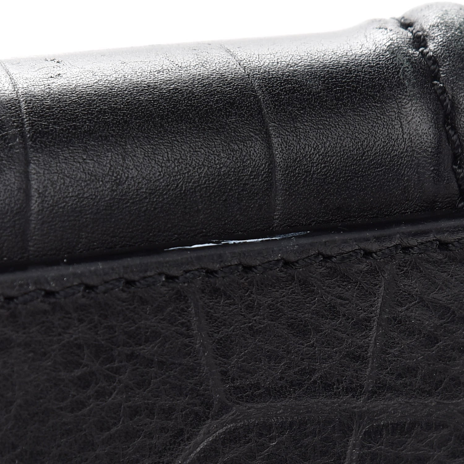 Celine Calfskin Crocodile Embossed Medium Phantom Luggage Black 12 of 14