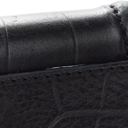 Celine Calfskin Crocodile Embossed Medium Phantom Luggage Black 12 of 14