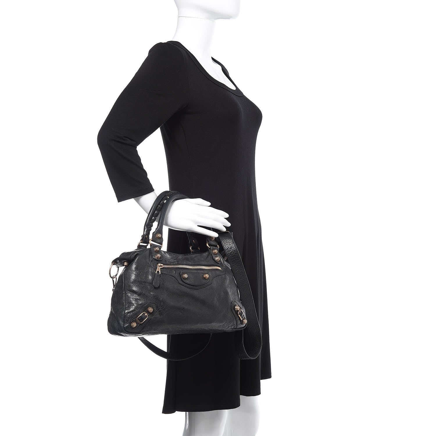 Balenciaga Agneau Giant 12 Rose Gold Hardware Town Black 2 of 16