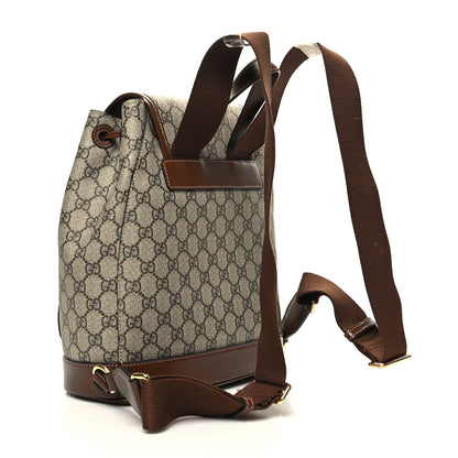 Gucci GG Supreme Monogram Azalea Calfskin Retro Interlocking G Buckle Backpack Beige Ebony Brown Sugar 3 of 11