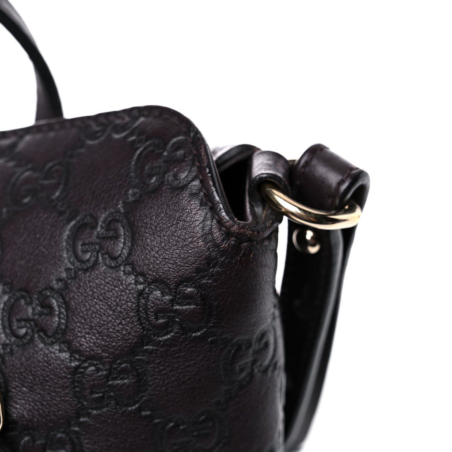 Guccissima Medium Bree Foldover Tote Chocolate