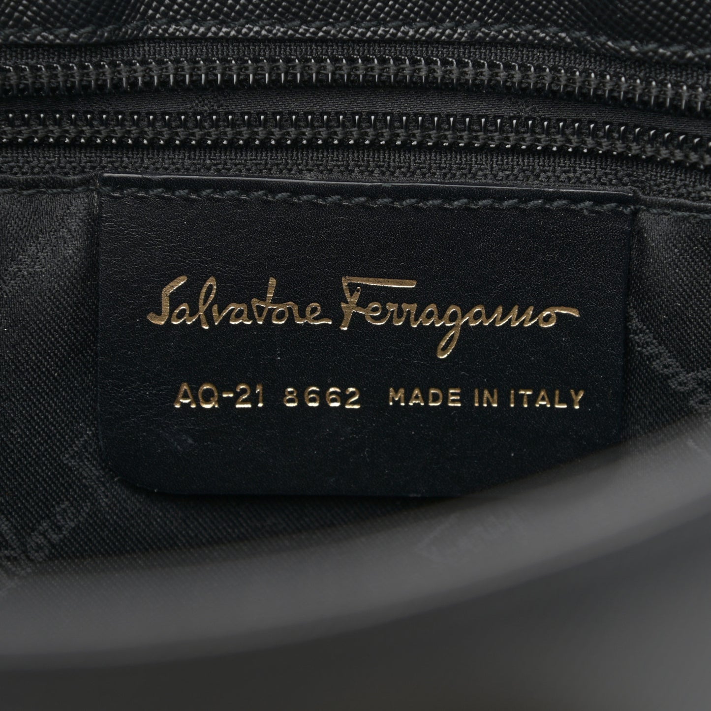 Hammered Calfskin Gancini Hobo Black