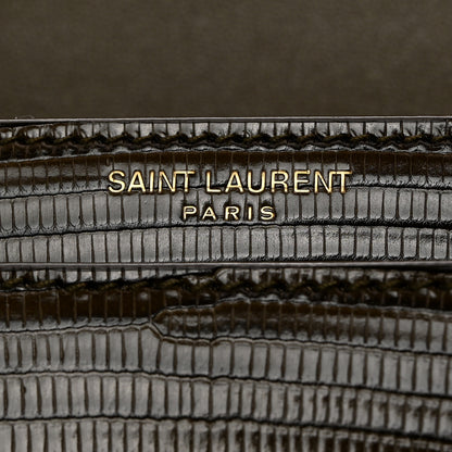 Saint Laurent Calfskin Lizard Embossed Small Monogram Sunset Dark Seaweed 8 of 11