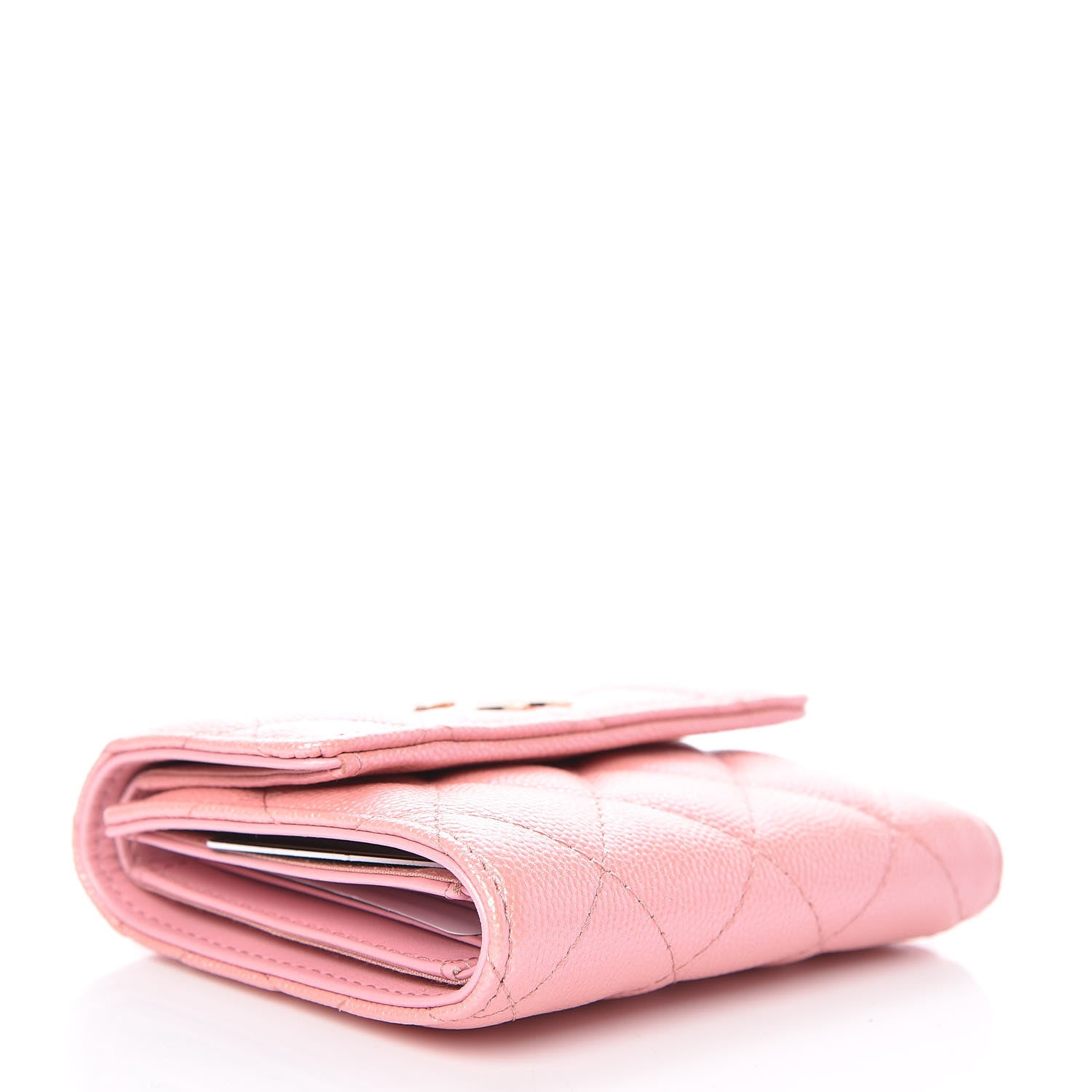 Chanel Iridescent Caviar Quilted Small Flap Wallet Rose Pink 4 of 9