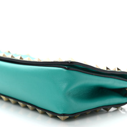 Valentino Garavani Calfskin Rockstud Flap Wallet On Chain Opaline Green 8 of 10