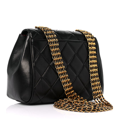 Chanel Lambskin Quilted 5 Chain Small Flap Black 2 of 18