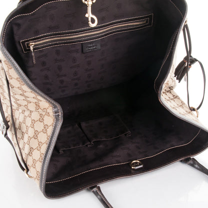 Gucci Monogram Vintage Web Large Tassel Tote Brown 5 of 9