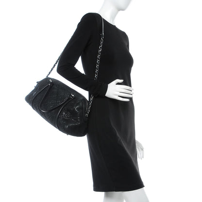 Chanel Iridescent Calfskin Quilted Relax CC Bowler Black 3 of 11