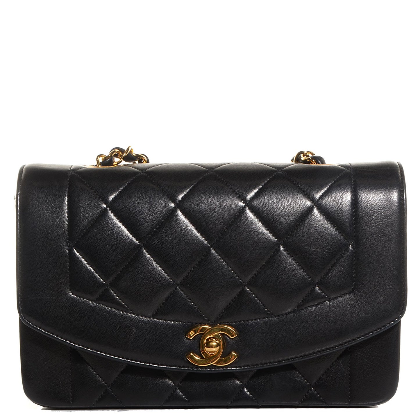 Lambskin Quilted Small Single Flap Bag Black