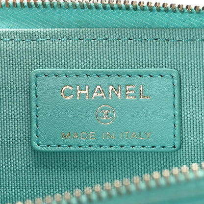 Chanel Caviar Quilted CC Zip Around Card Holder Blue 6 of 9