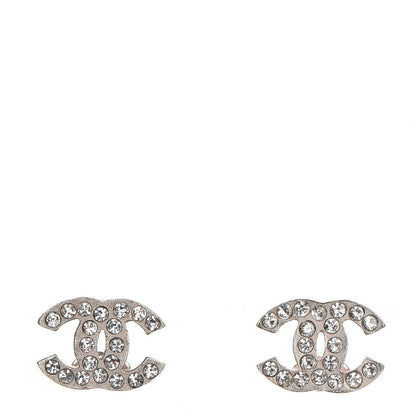 Chanel Crystal Mini Timeless CC Earrings Silver 1 of 4