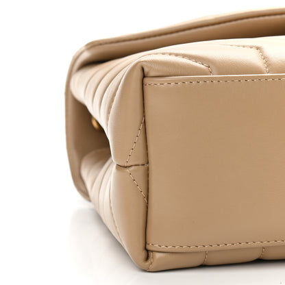 Saint Laurent Calfskin Y Quilted Monogram Small Loulou Chain Satchel Dark Beige 9 of 10