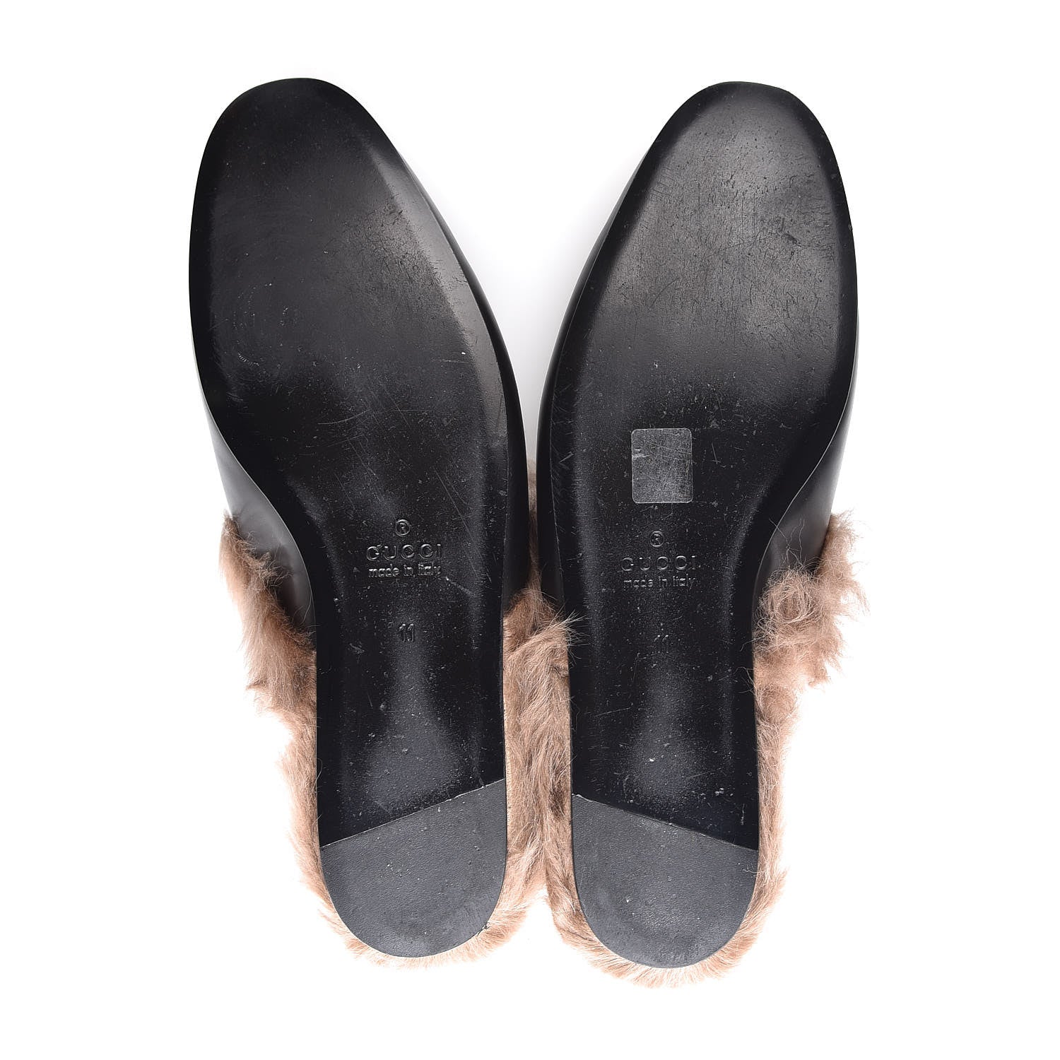 Gucci Calfskin Fur Crystal Tiger Embroidered Mens Princetown Slippers 11 Black 5 of 11