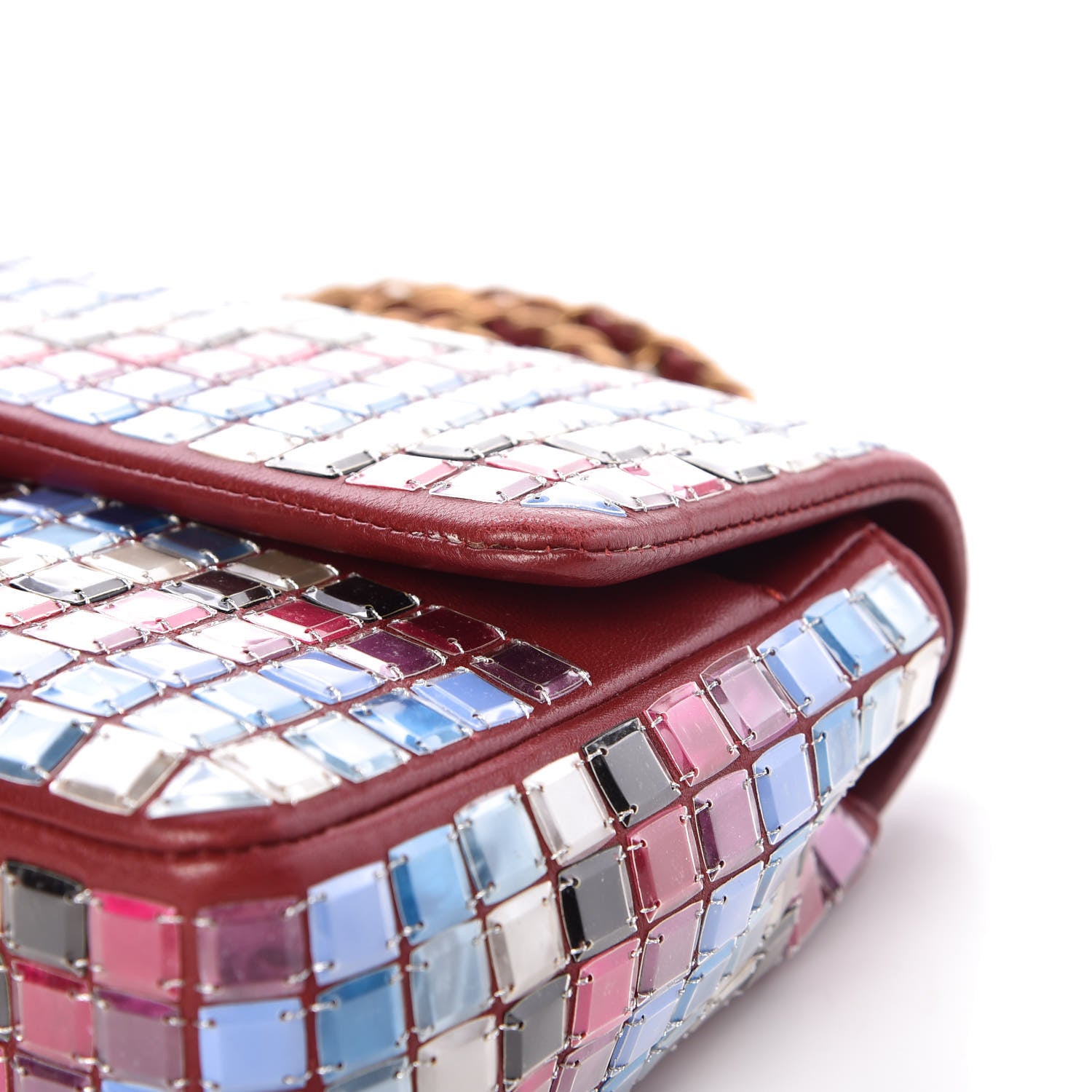 Chanel Lambskin Mosaic Medium Flap Red Multicolor 11 of 14