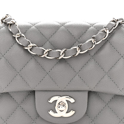 Chanel Caviar Quilted Mini Rectangular Flap Grey 8 of 10
