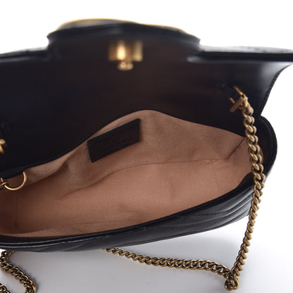 Gucci Calfskin Matelasse Super Mini GG Marmont Shoulder Bag Black 5 of 8