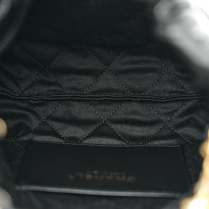 Chanel Shiny Crumpled Calfskin Quilted Pearl Mini Chanel 22 Black 5 of 10
