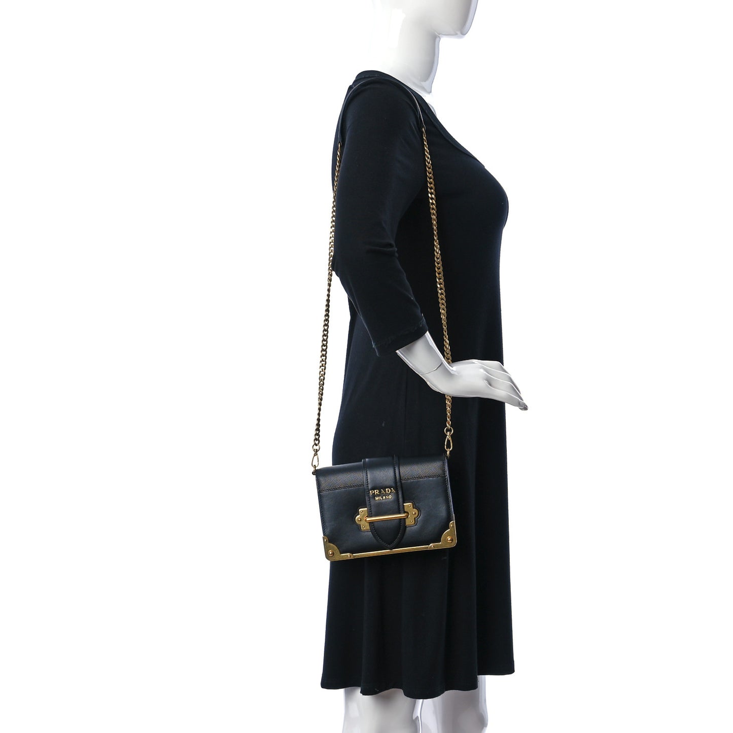 City Calf Saffiano Cahier Bag Black
