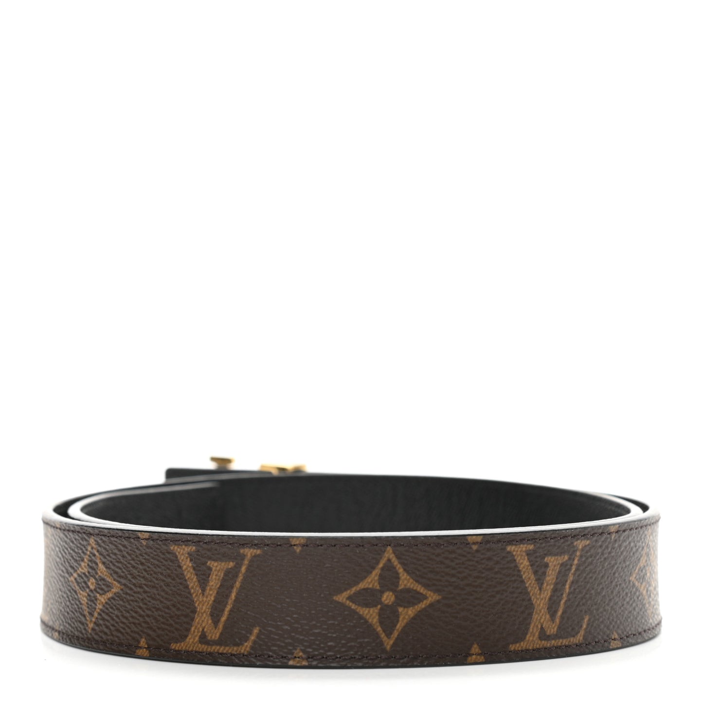 Calfskin Monogram 30mm LV Initiales Reversible Belt 85 34 Black