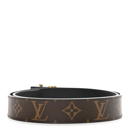Louis Vuitton Calfskin Monogram 30mm LV Initiales Reversible Belt 85 34 Black 2 of 5