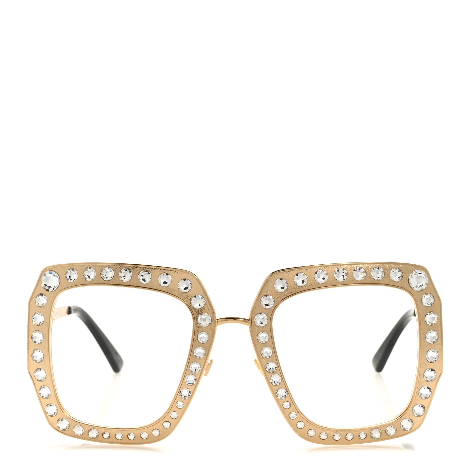 Gucci Metal Acetate Crystal Oversize GG0115S Eyeglasses Gold 2 of 10