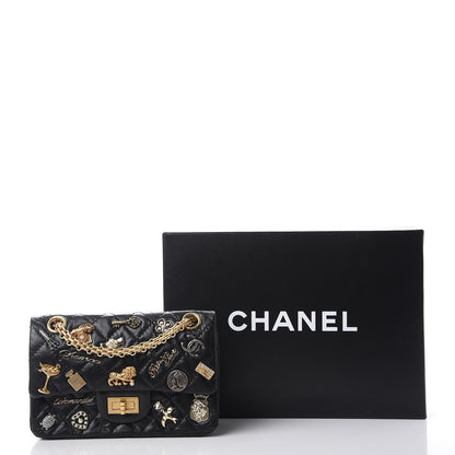 Chanel Aged Calfskin Lucky Charms 2.55 Reissue 224 Flap Black 10 of 10