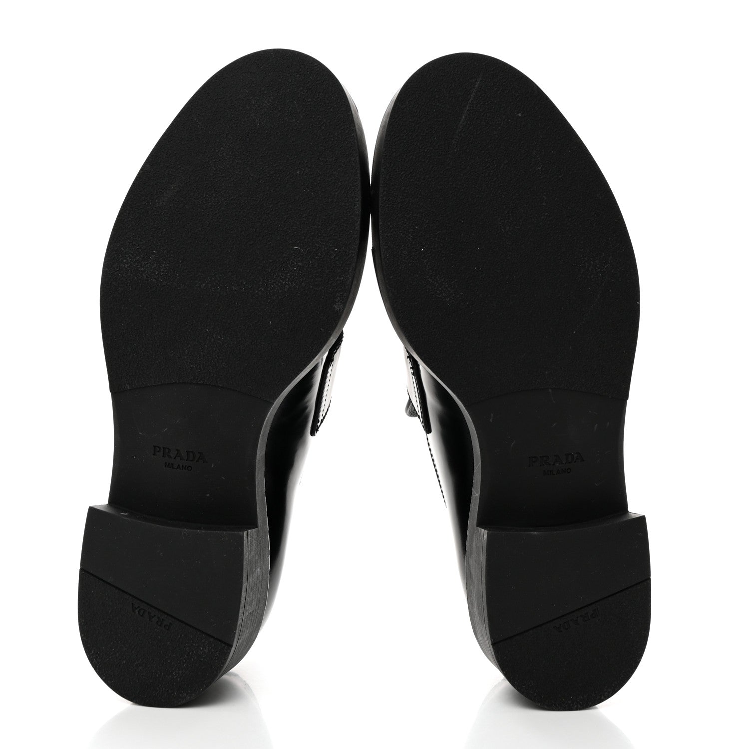 Prada Spazzolato Metal Triangle Logo 50mm Loafers 40 Black 5 of 8