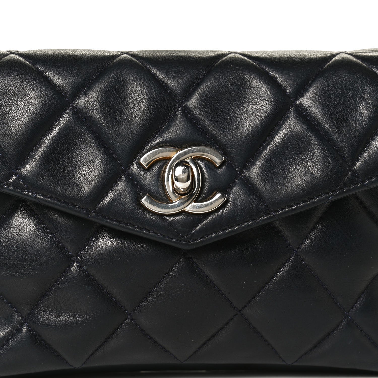 Chanel Lambskin Quilted Flap Waist Belt Bag 70 28 Navy 7 of 12