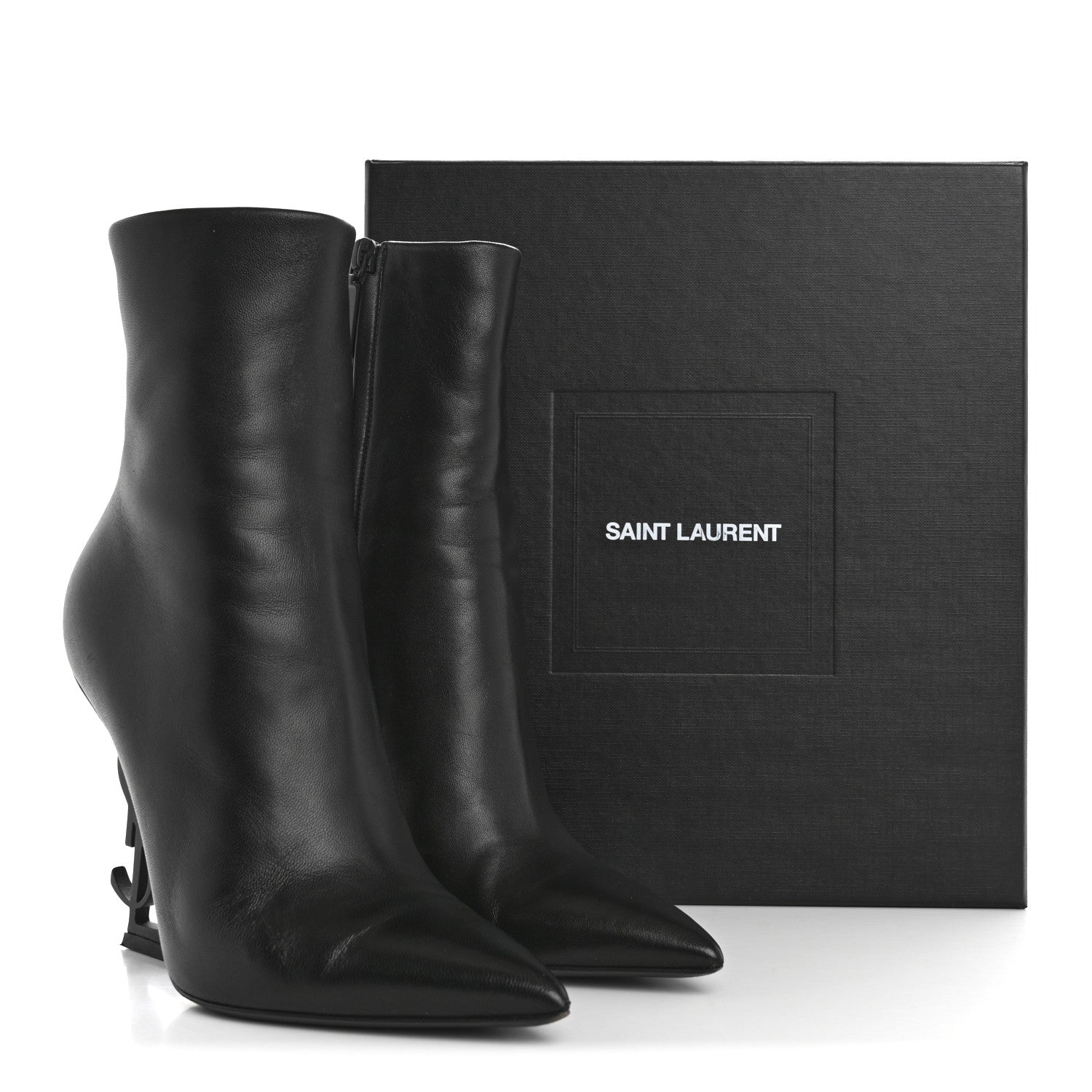 Saint Laurent Calfskin Opyum Ankle Boots 36.5 Black 9 of 9
