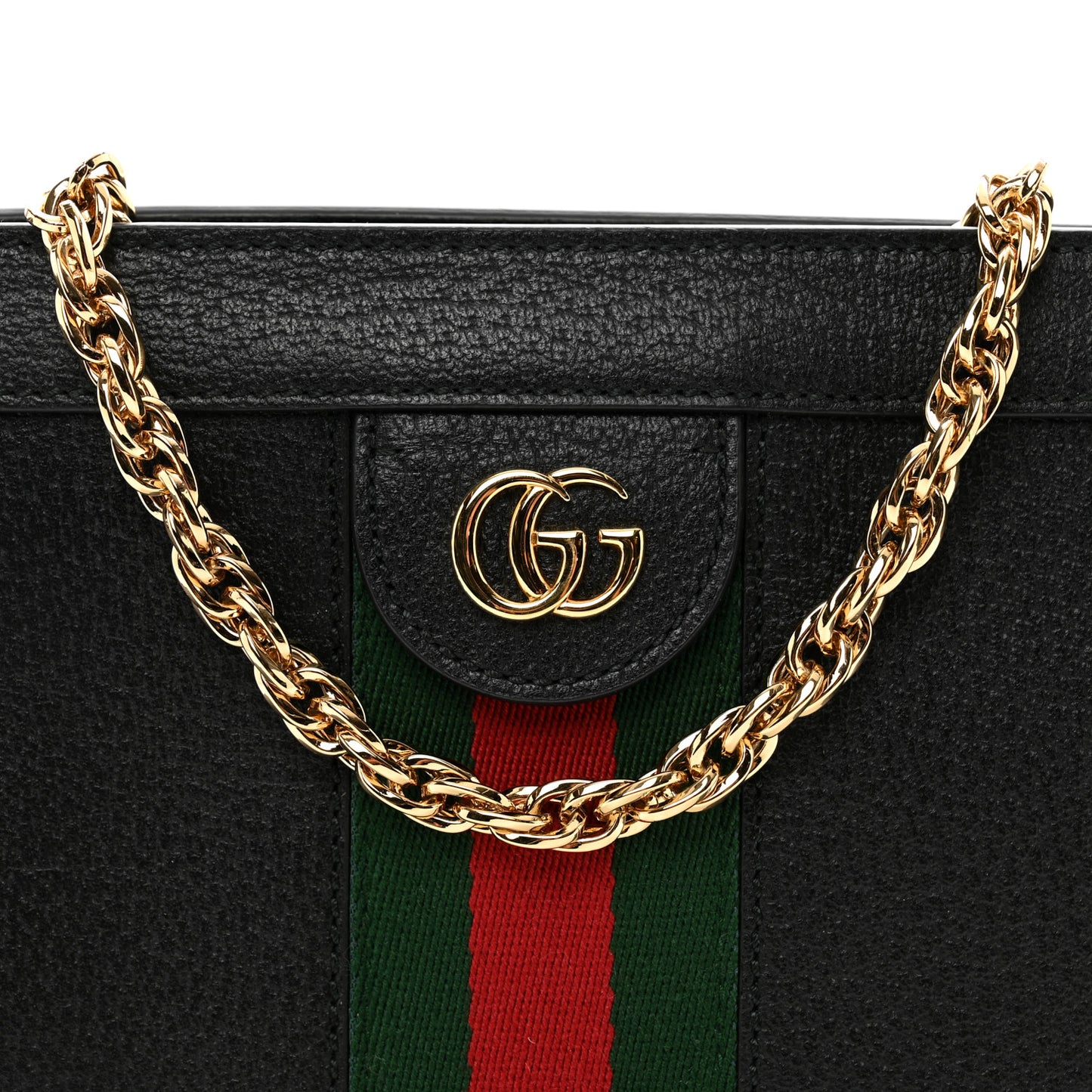 Calfskin GG Web Small Ophidia Chain Shoulder Bag Black