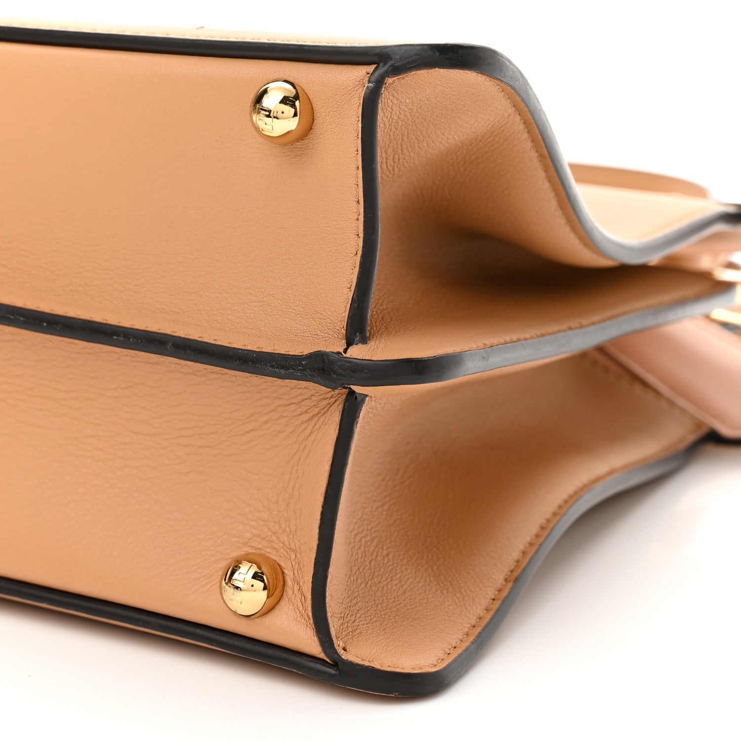 Fendi Vitello Seta Shiny Nappa Medium Peekaboo I SEE U Satchel Miele Scuro Light Rose 10 of 10