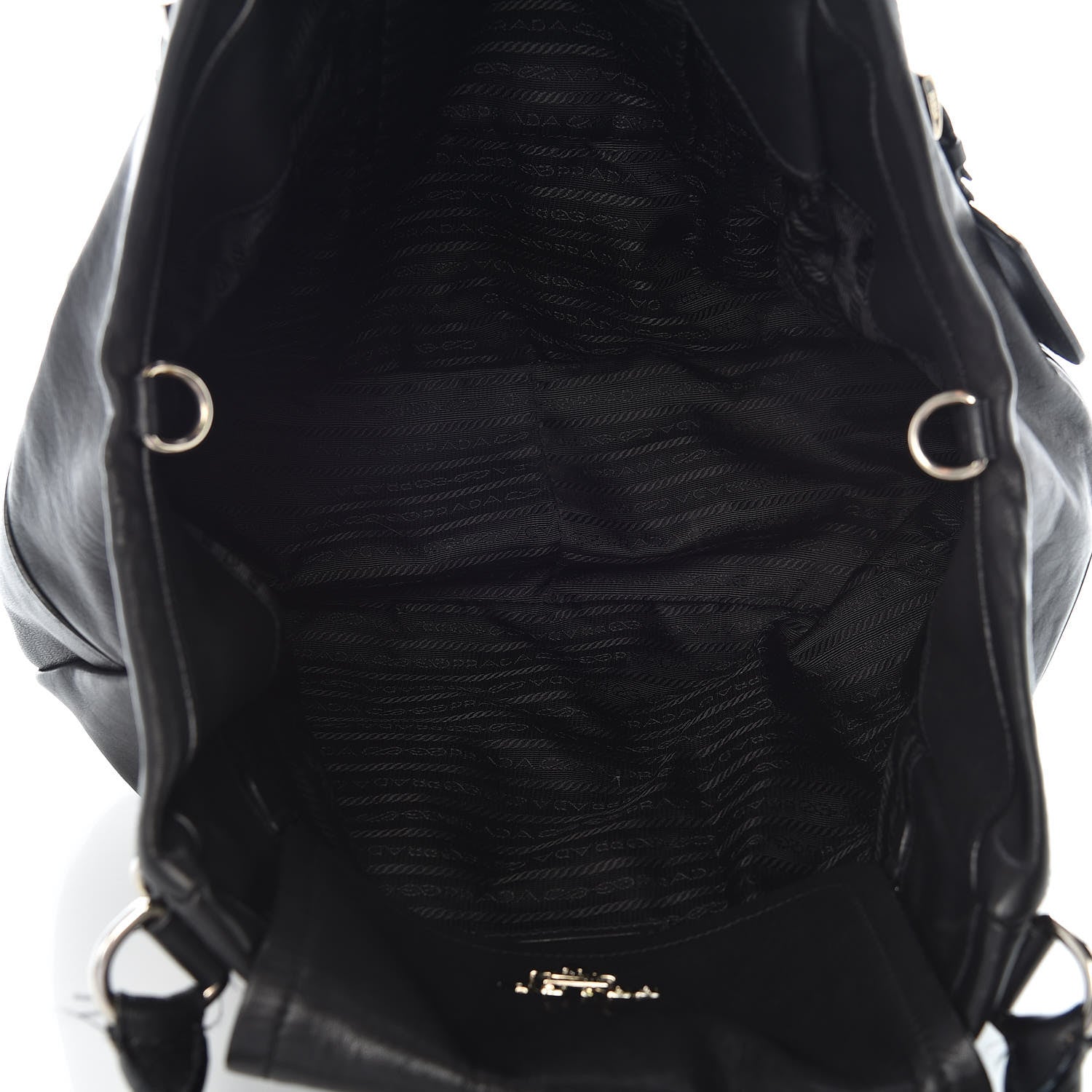 Prada Soft Calfskin Flap Shoulder Bag Black 7 of 14