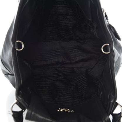 Prada Soft Calfskin Flap Shoulder Bag Black 7 of 14