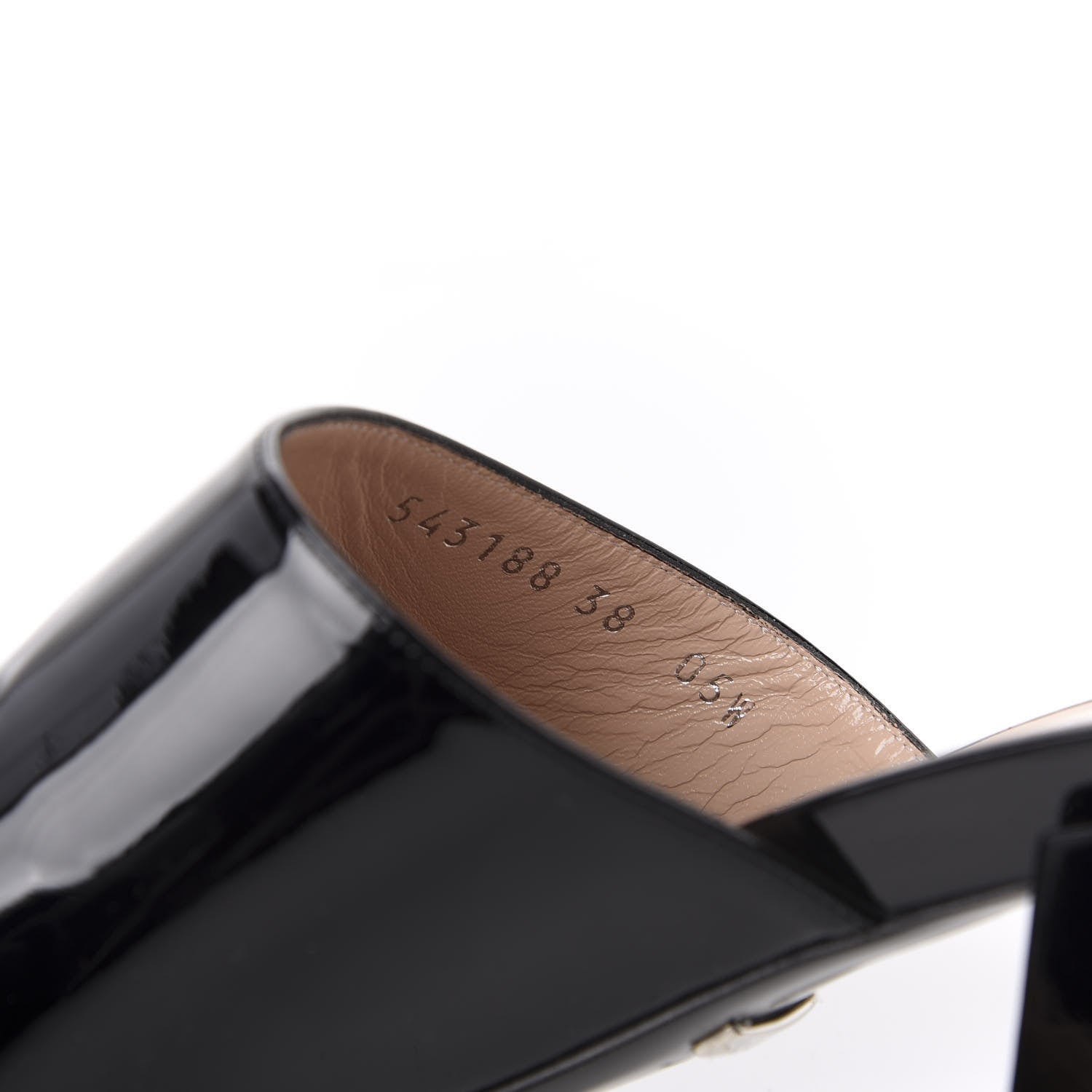 Gucci Patent Lexi Horsebit Mid-Heel Slide Sandals 38 Black 8 of 9