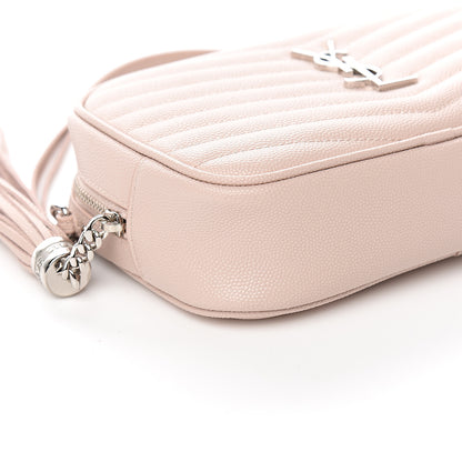 Saint Laurent Grain De Poudre Matelasse Monogram Mini Lou Camera Bag Marble Pink 7 of 10