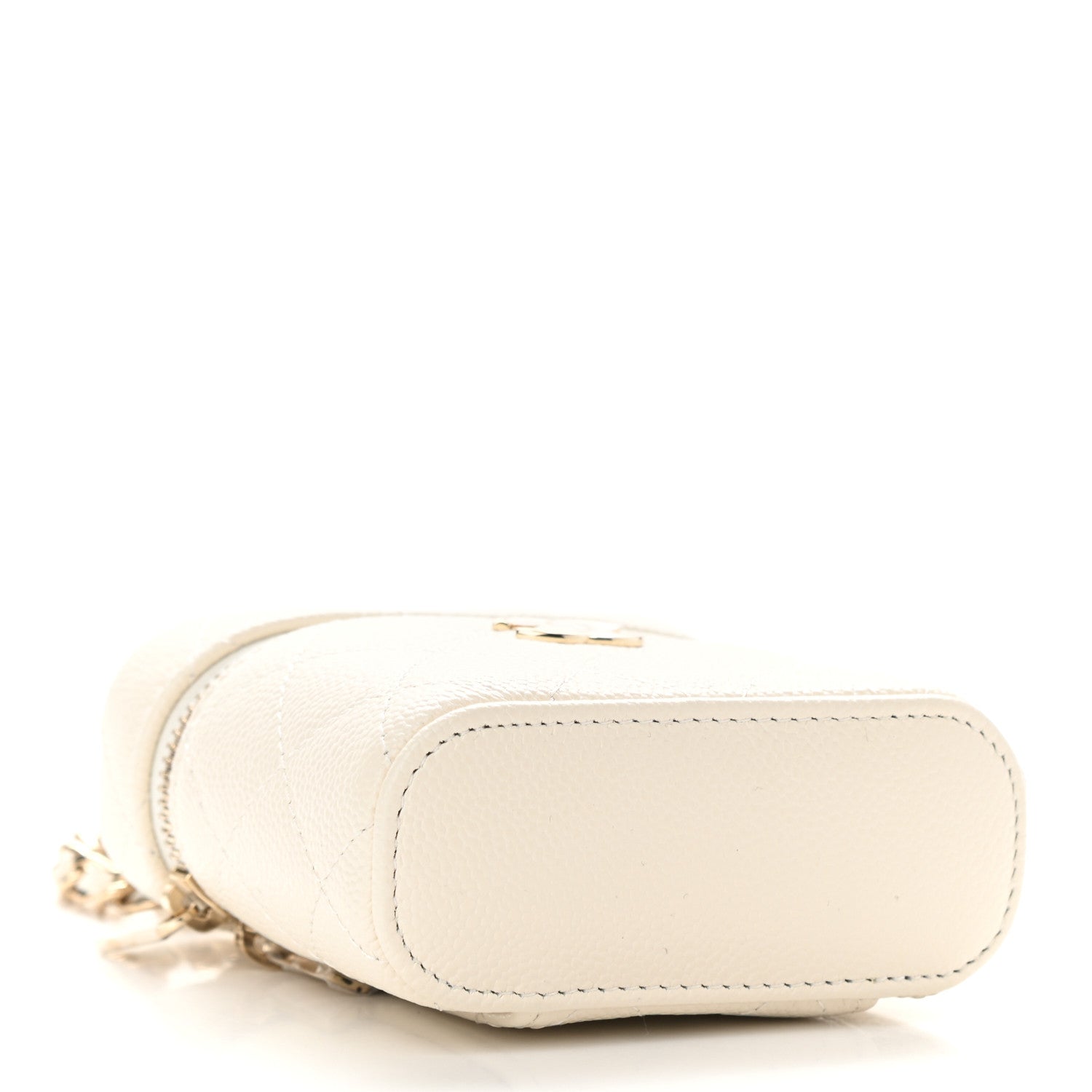 Chanel Caviar Quilted Small Handle With Care Vanity Case With Chain White 4 of 9