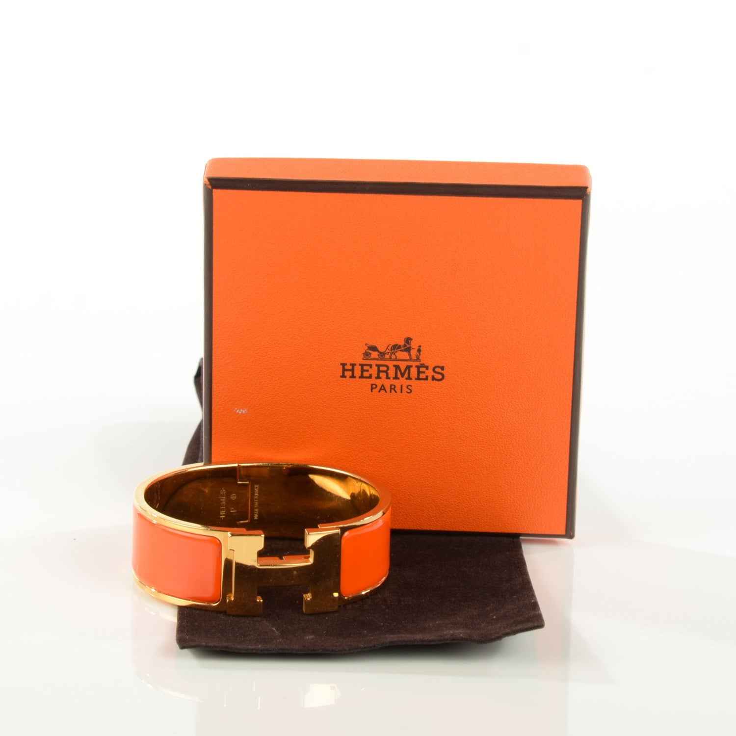Hermes Enamel Wide Clic Clac H Bracelet PM Orange 5 of 5