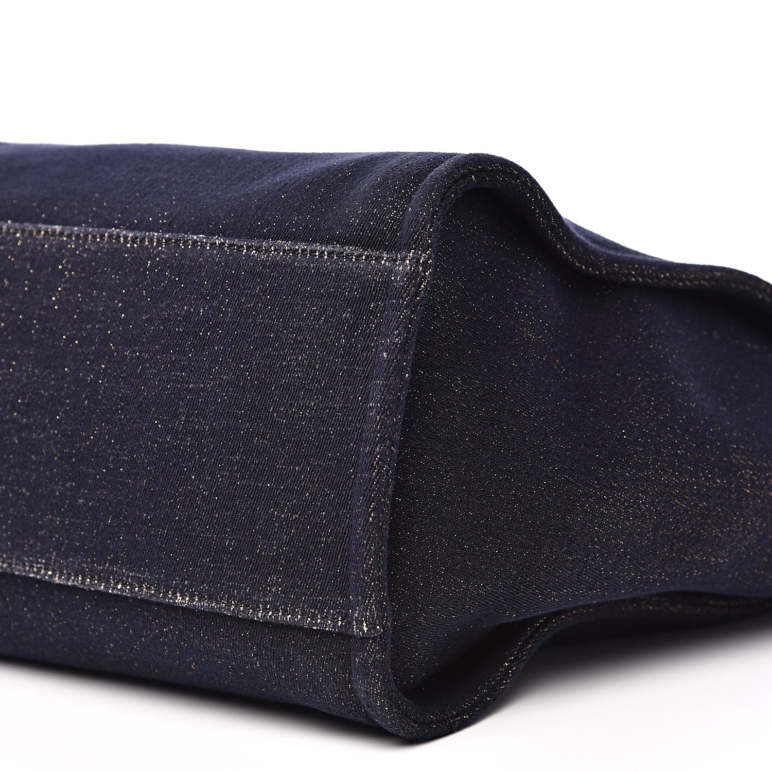 Chanel Lurex Canvas Medium Deauville Tote Navy Blue Gold 8 of 12