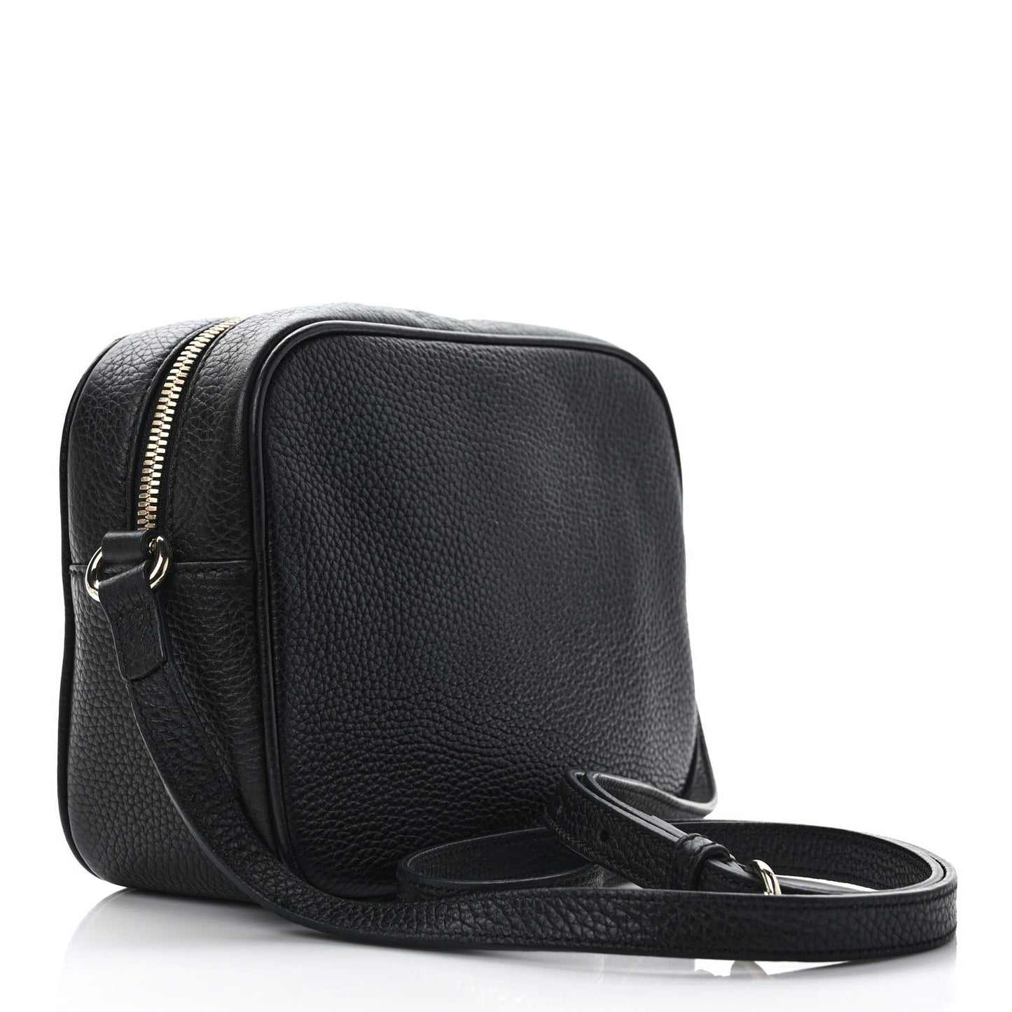 Pebbled Calfskin Small Soho Disco Bag Black